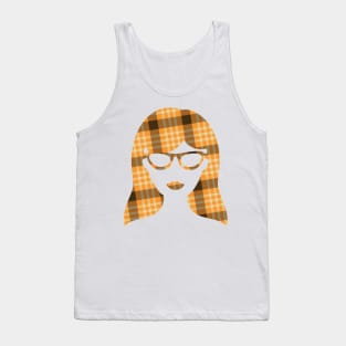 Plaid Head Silhouette Tank Top